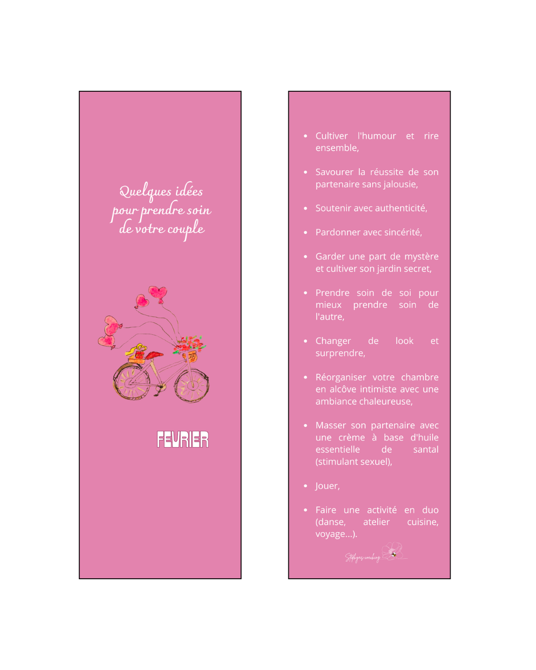 Marque-page recto-verso de Février