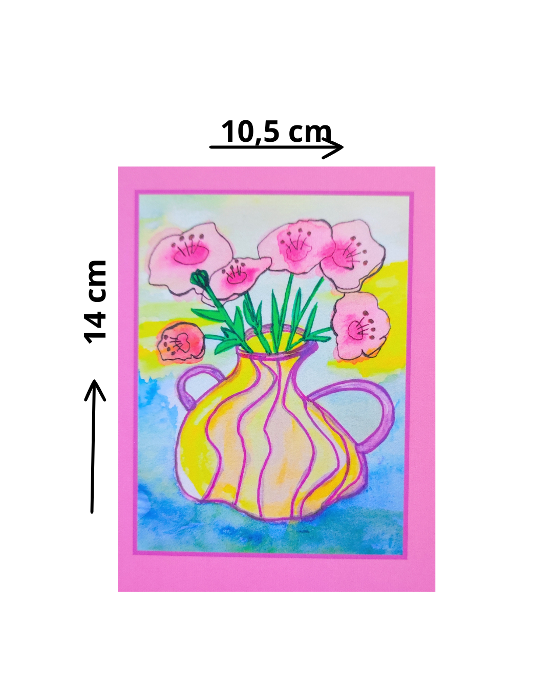 Carte illustrée – Bouquet de fleurs et enveloppe blanche