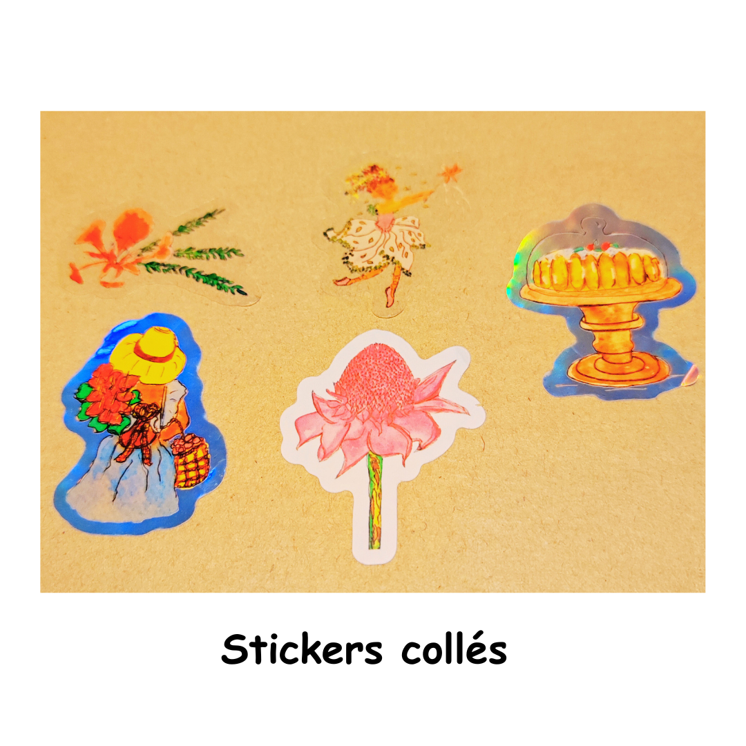Lot de 5 stickers "slow life caraïbe"