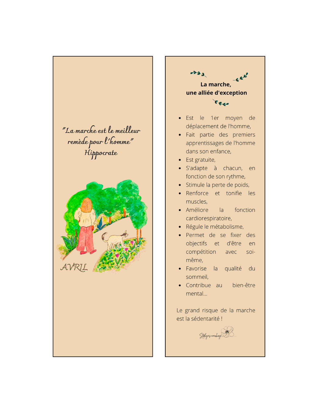 Marque-page recto-verso d'Avril