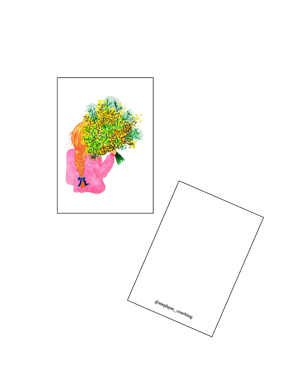 Mimosa – Carte illustrée & enveloppe