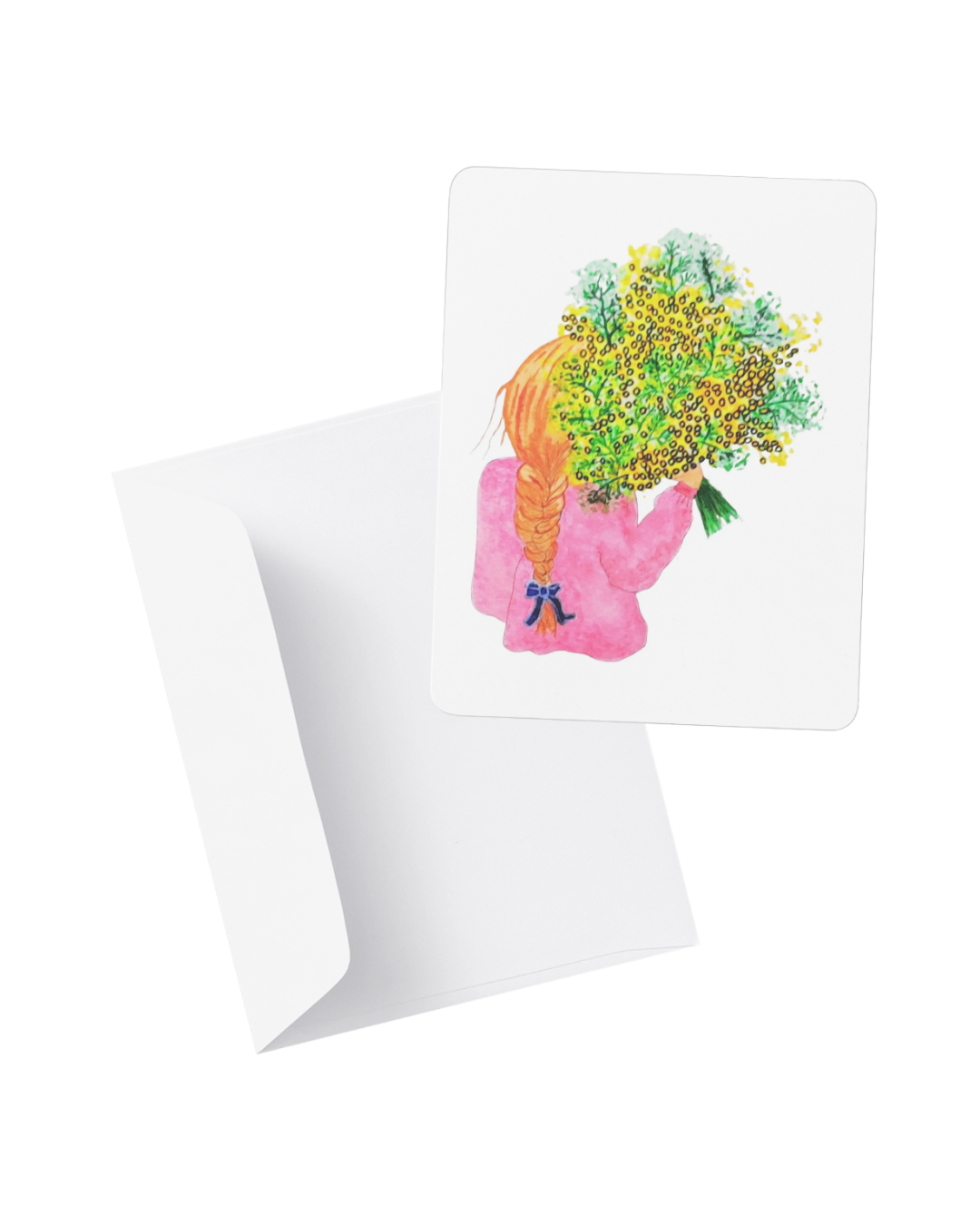 Mimosa – Carte illustrée & enveloppe