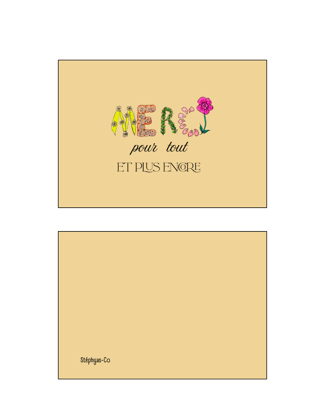Merci fleuri – Carte simple & enveloppe blanche