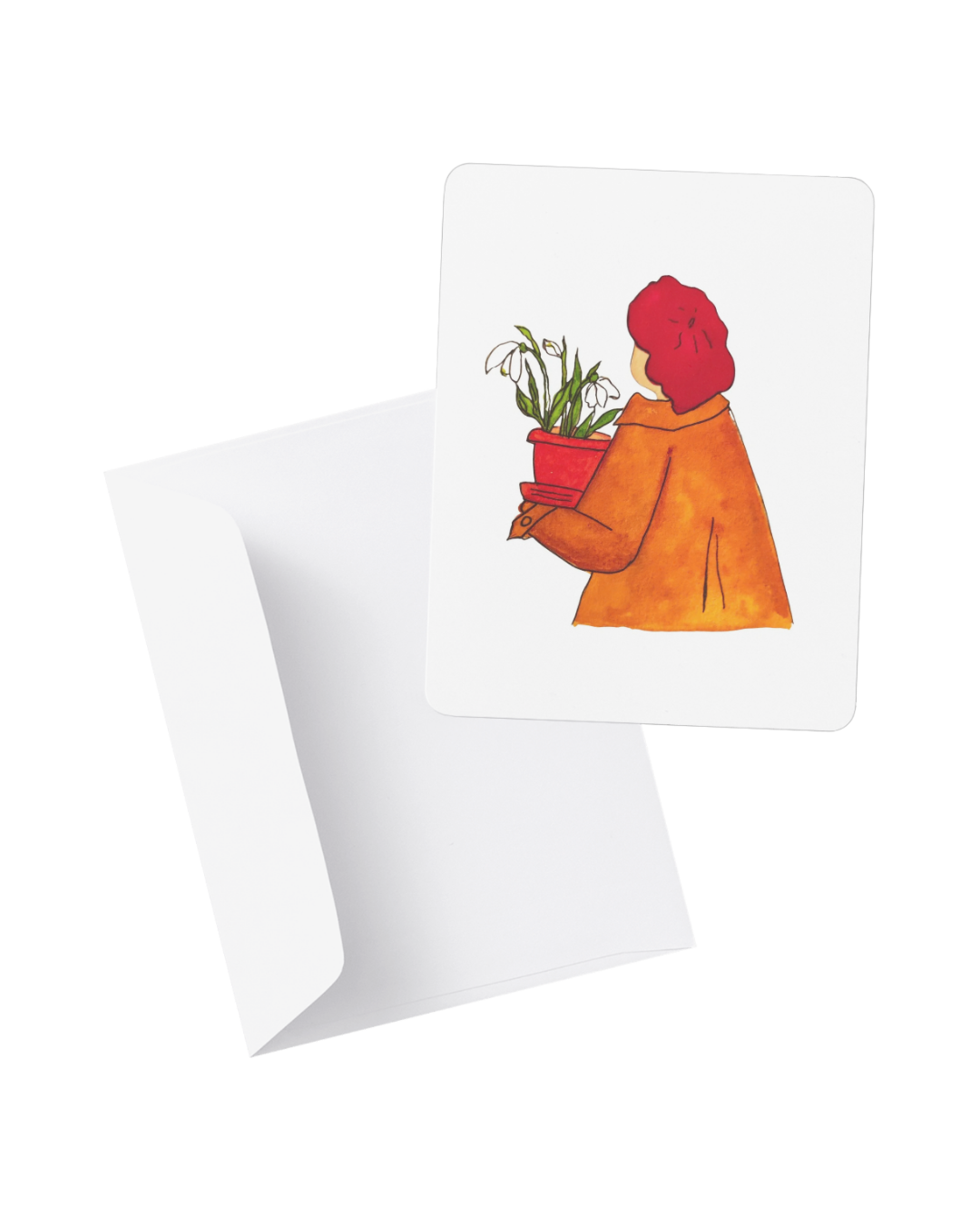 Perce-neige – Carte simple & enveloppe blanche