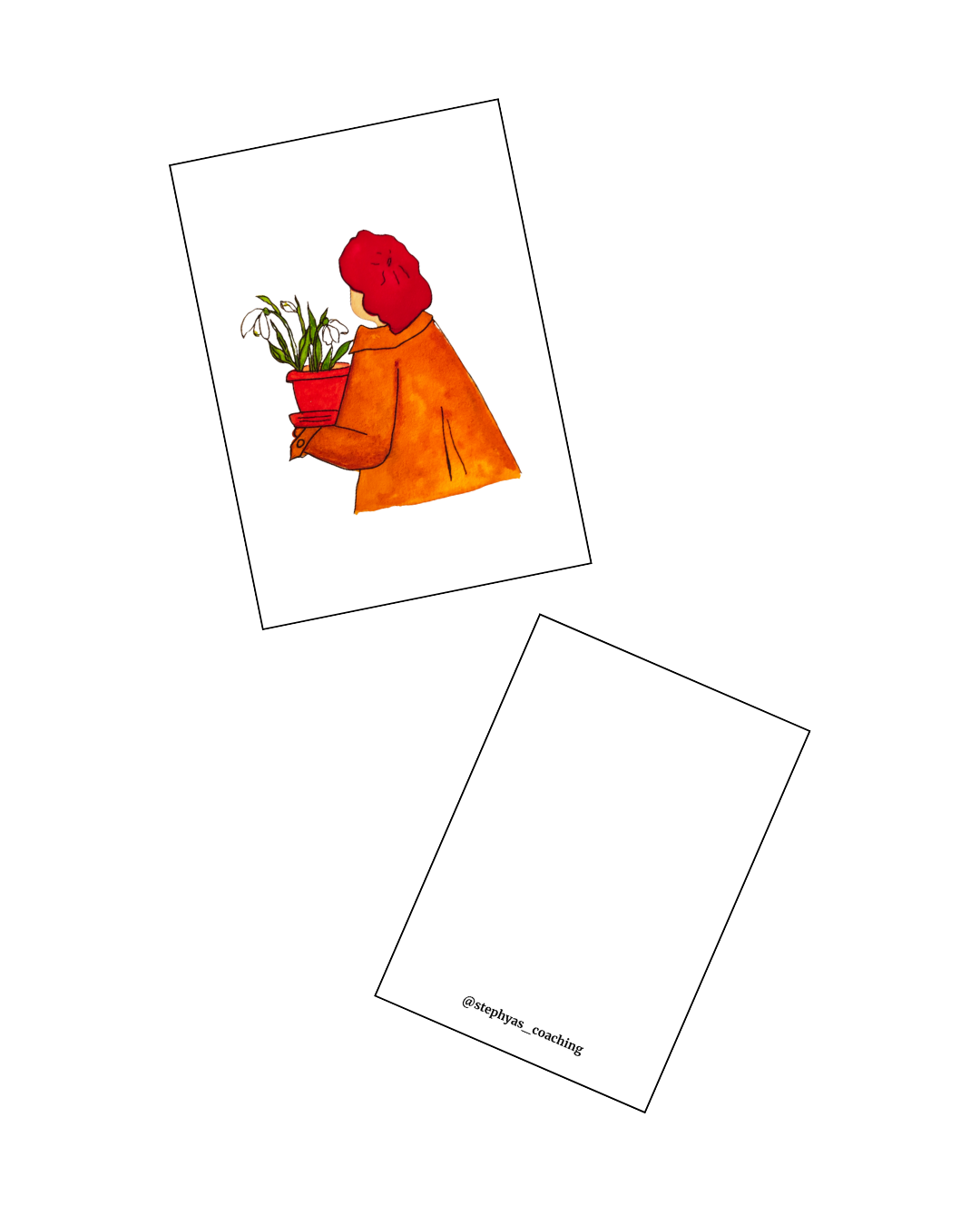 Perce-neige – Carte simple & enveloppe blanche