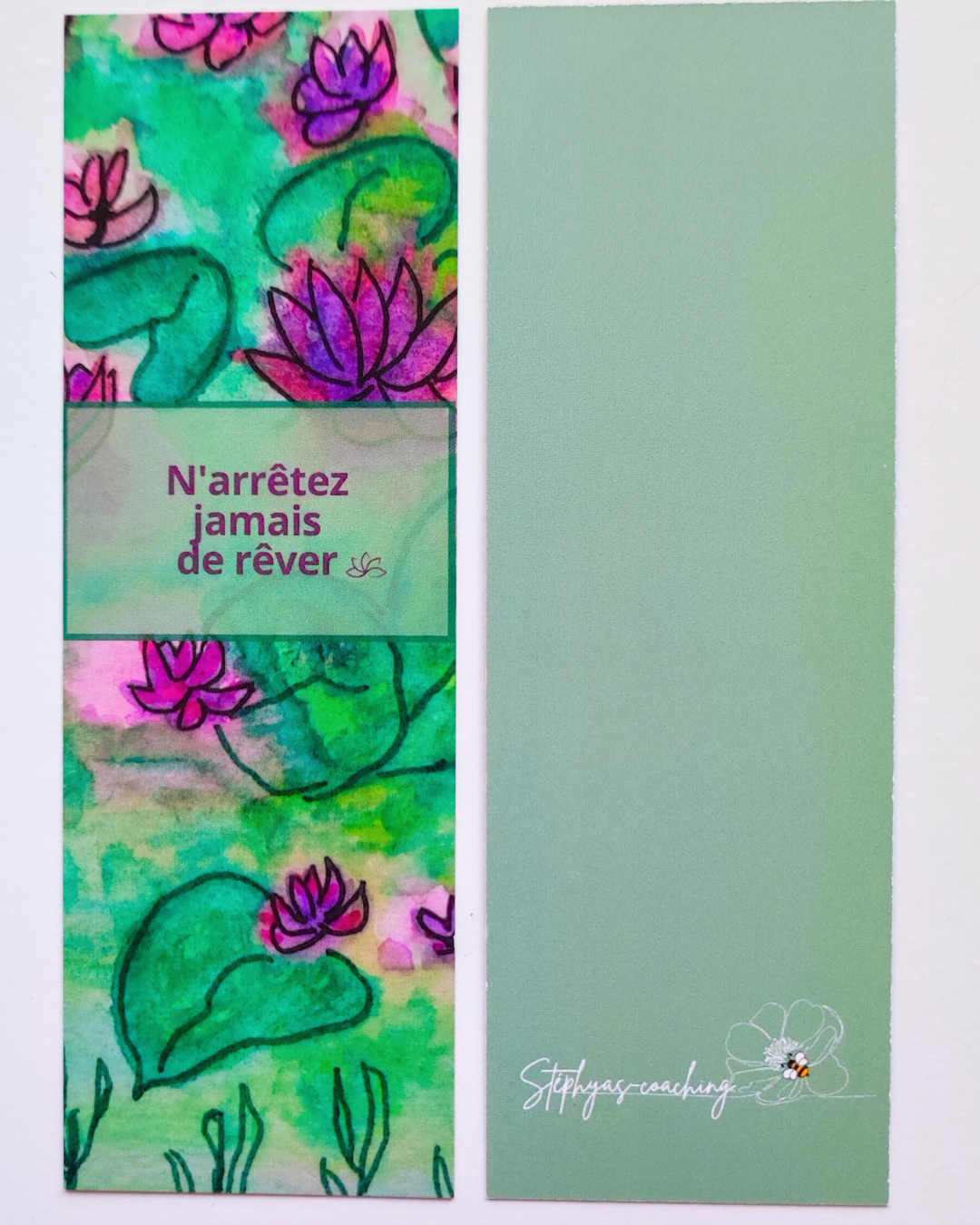 Marque-page illustré – Nénuphar