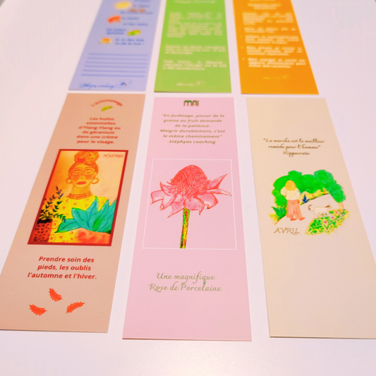 Lot de 12 marque-pages mensuels
