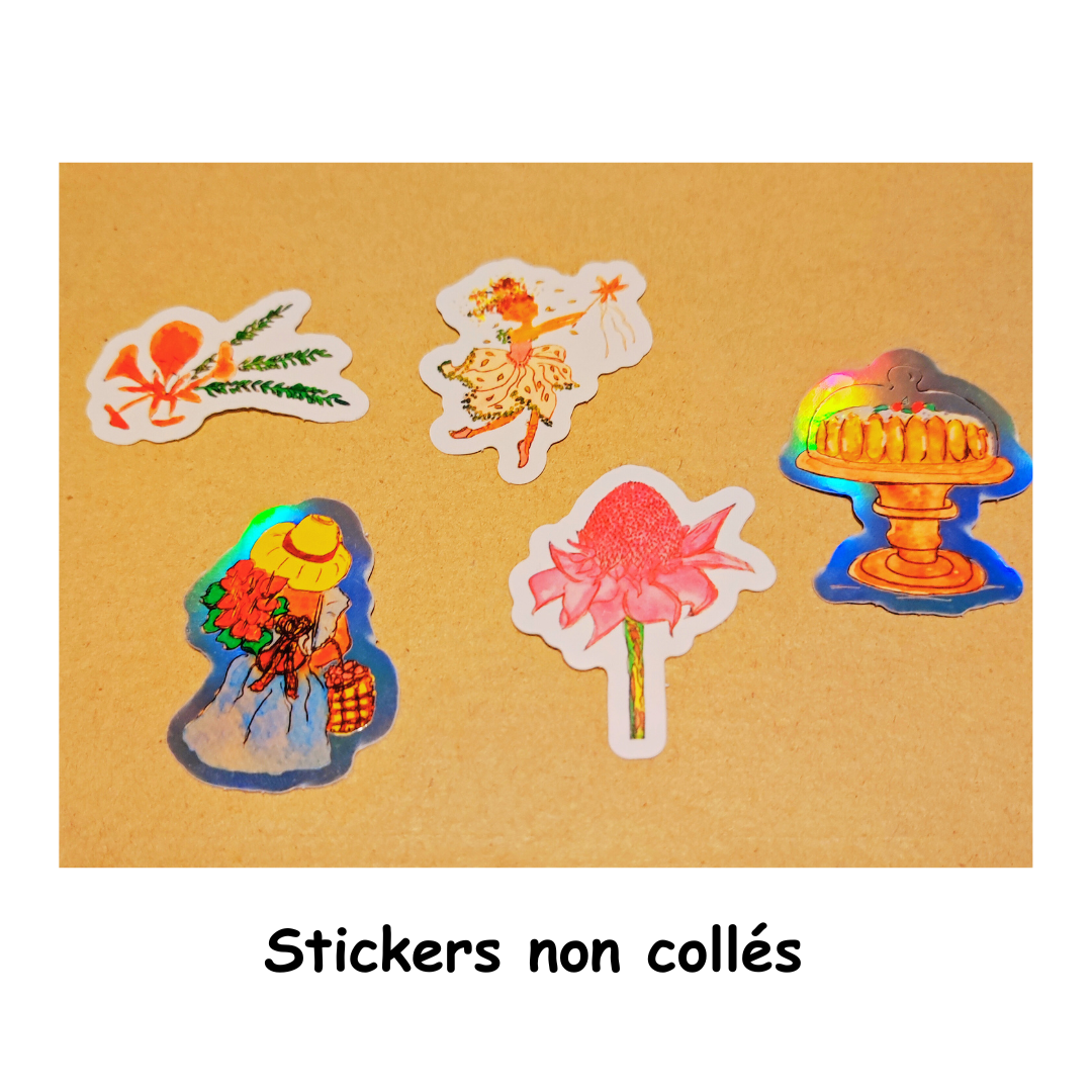 Lot de 5 stickers "slow life caraïbe"