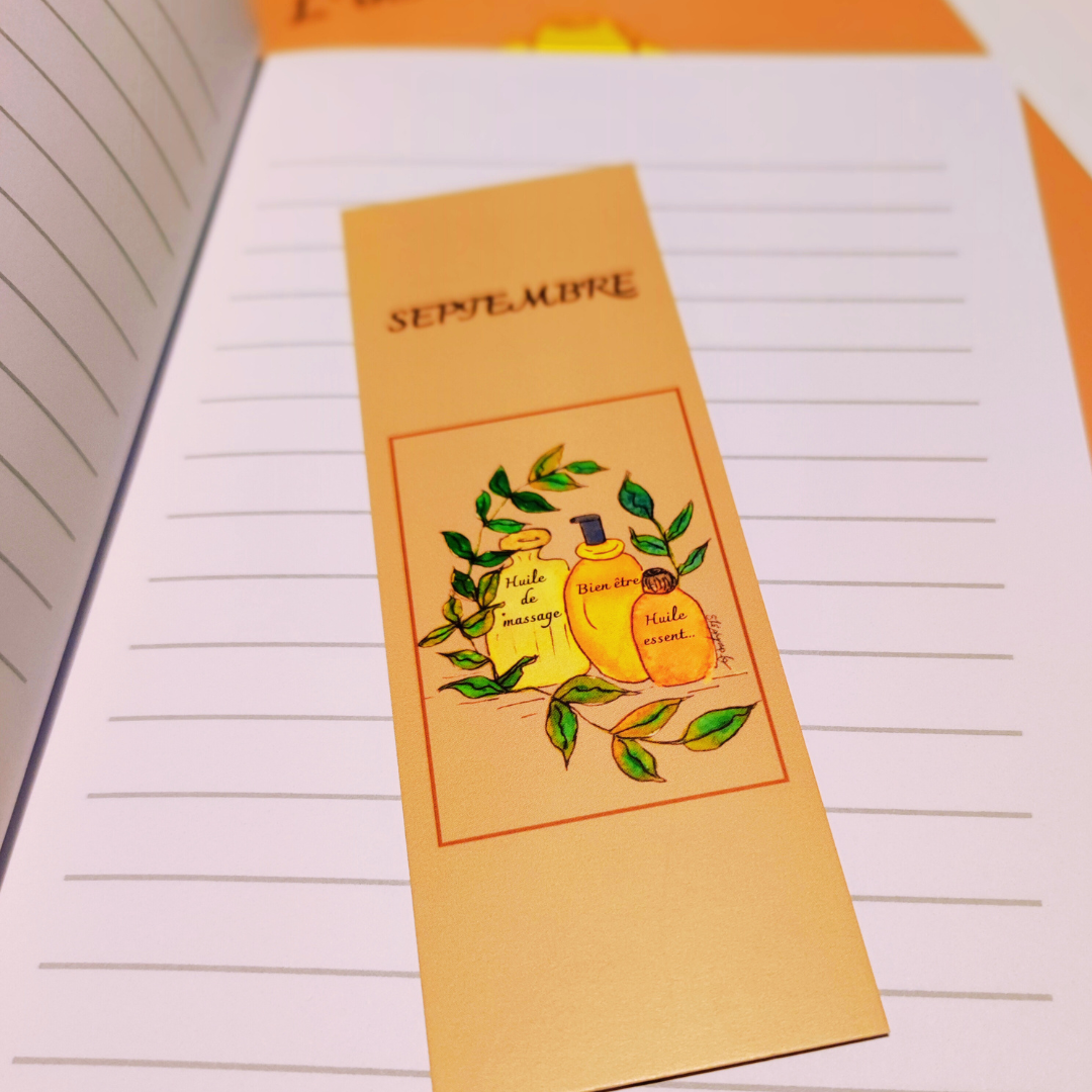 Lot de 12 marque-pages mensuels