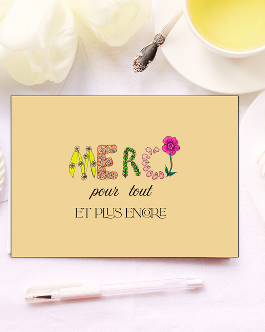 Merci fleuri – Carte simple & enveloppe blanche