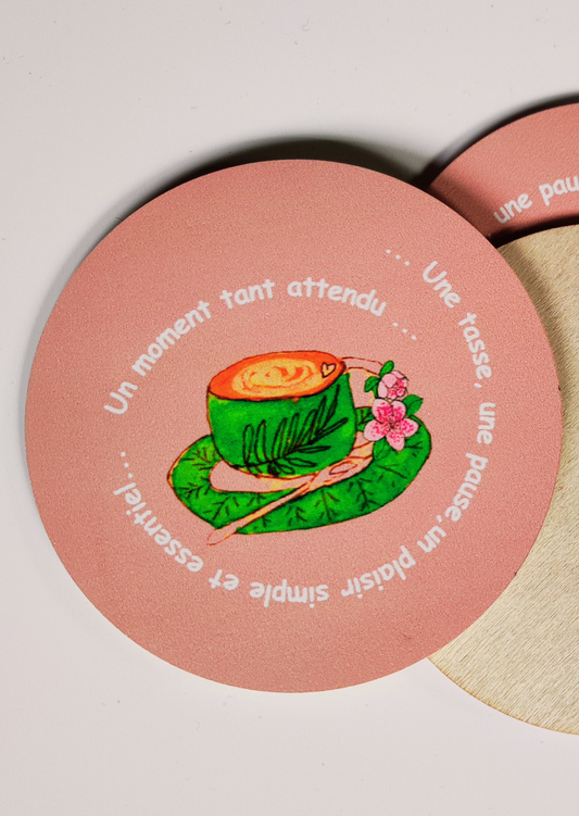 Dessous de mug illustré – Bois