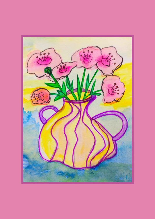 Carte illustrée – Bouquet de fleurs