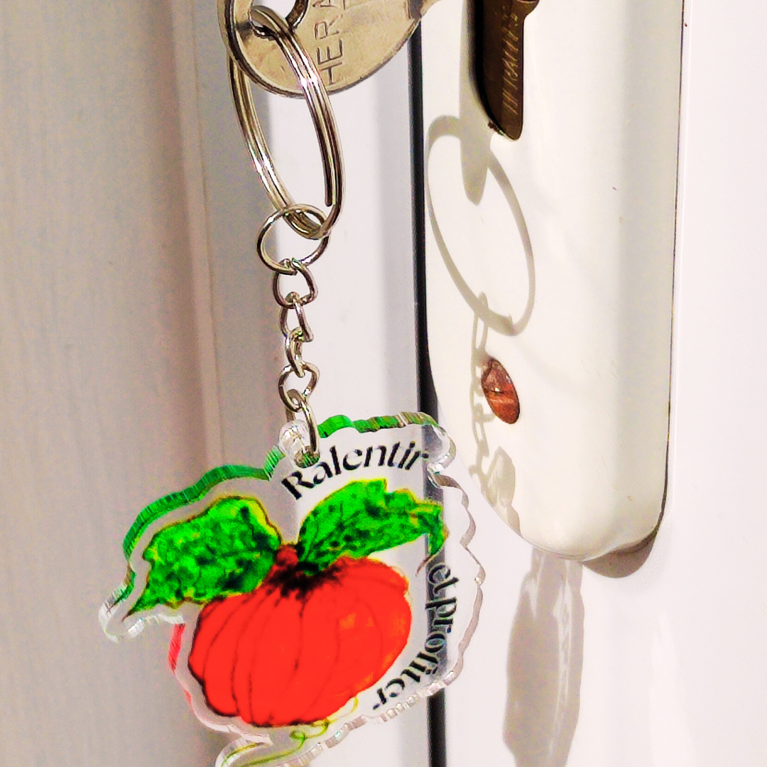 Porte-clé citrouille avec illustration aquarelle